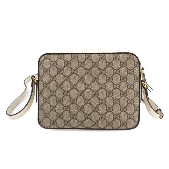 Gucci Horsebit 1955 Small Shoulder Bag GG Supreme Leather White Beige Brown - Picture 2 of 7